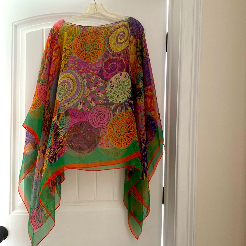 Coverup/Sheer Gauzy Poncho